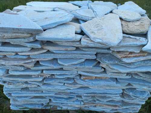 Плитняк златолит зелёный галтованный для цоколя купить в Феодосии